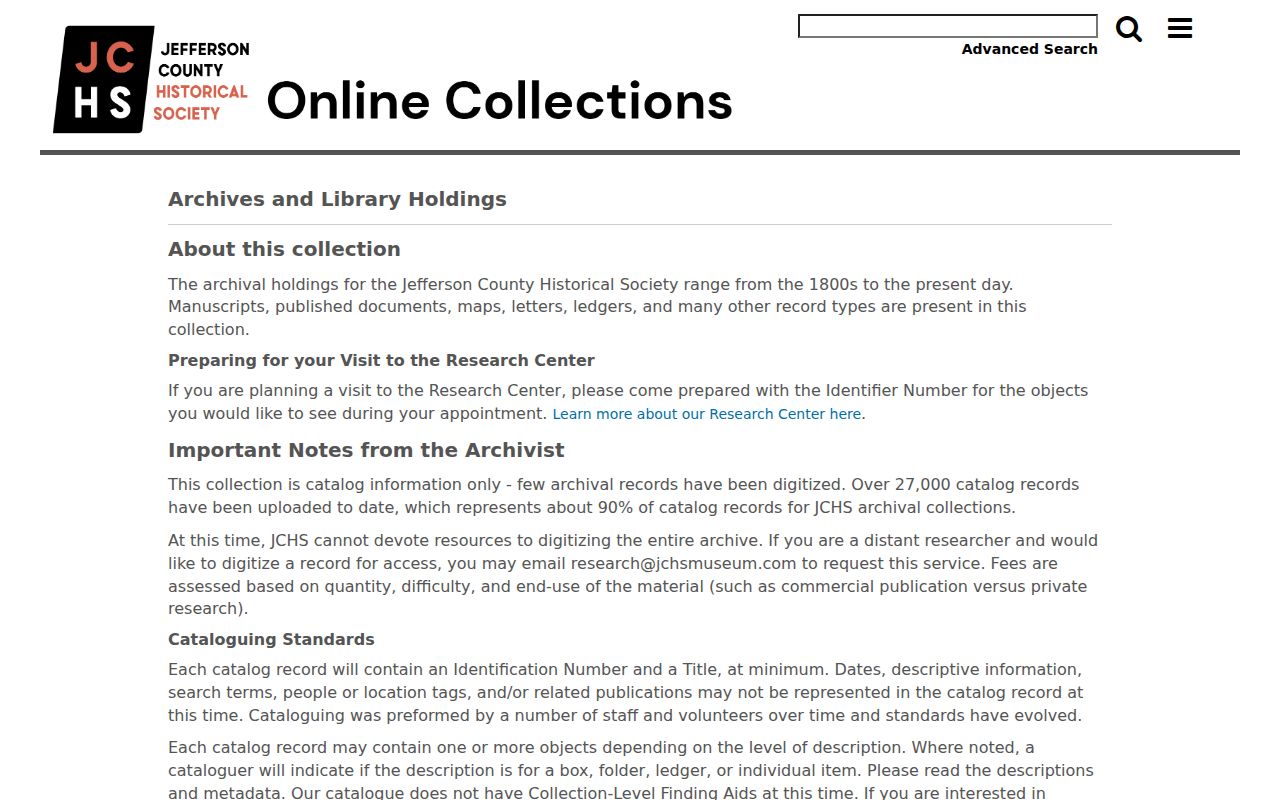 Arnold neighbors historical research in the Jefferson County Historical Society catalog