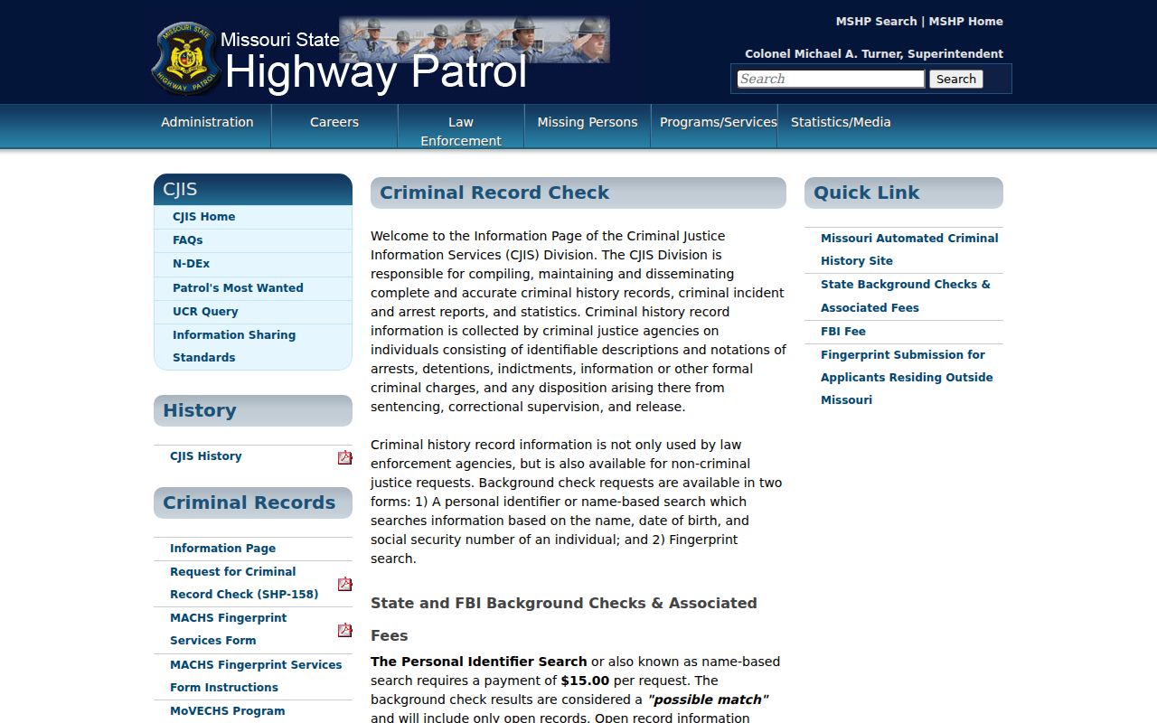Arnold resident lookup using Missouri criminal record check information
